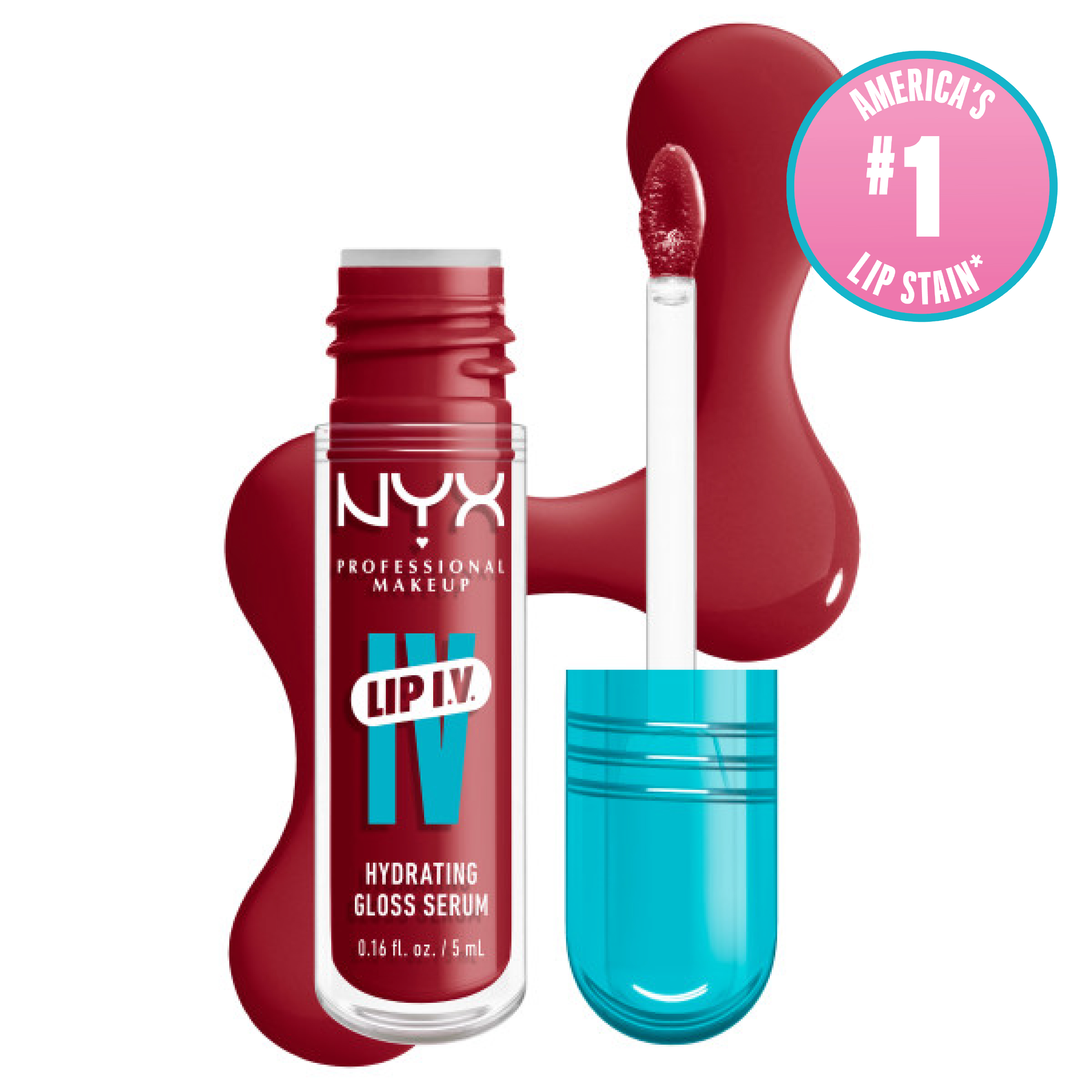 NYX Professional Makeup Lip Iv Hydrating Lip Gloss Stain - Long-Lasting Lip Stain Berry Thirsty $12